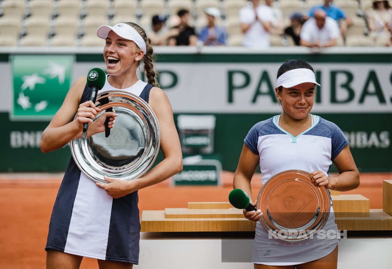 Girl’s Singles Final Alina Korneeva (RUS) and Lucciana Peret Alarcon (PER) — 2023 Roland Garros