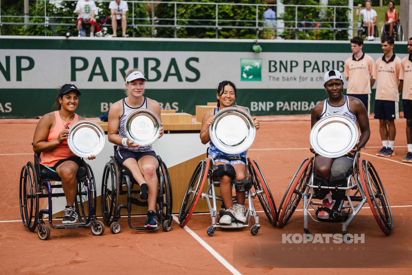 Women’s Wheelchair Doubles Final Diede de Groot (NED) and Maria Florencia Moreno (ARG) and Yui Kamiji (JPN) and Kgothatso Montjane (RSA) — 2023 Roland Garros