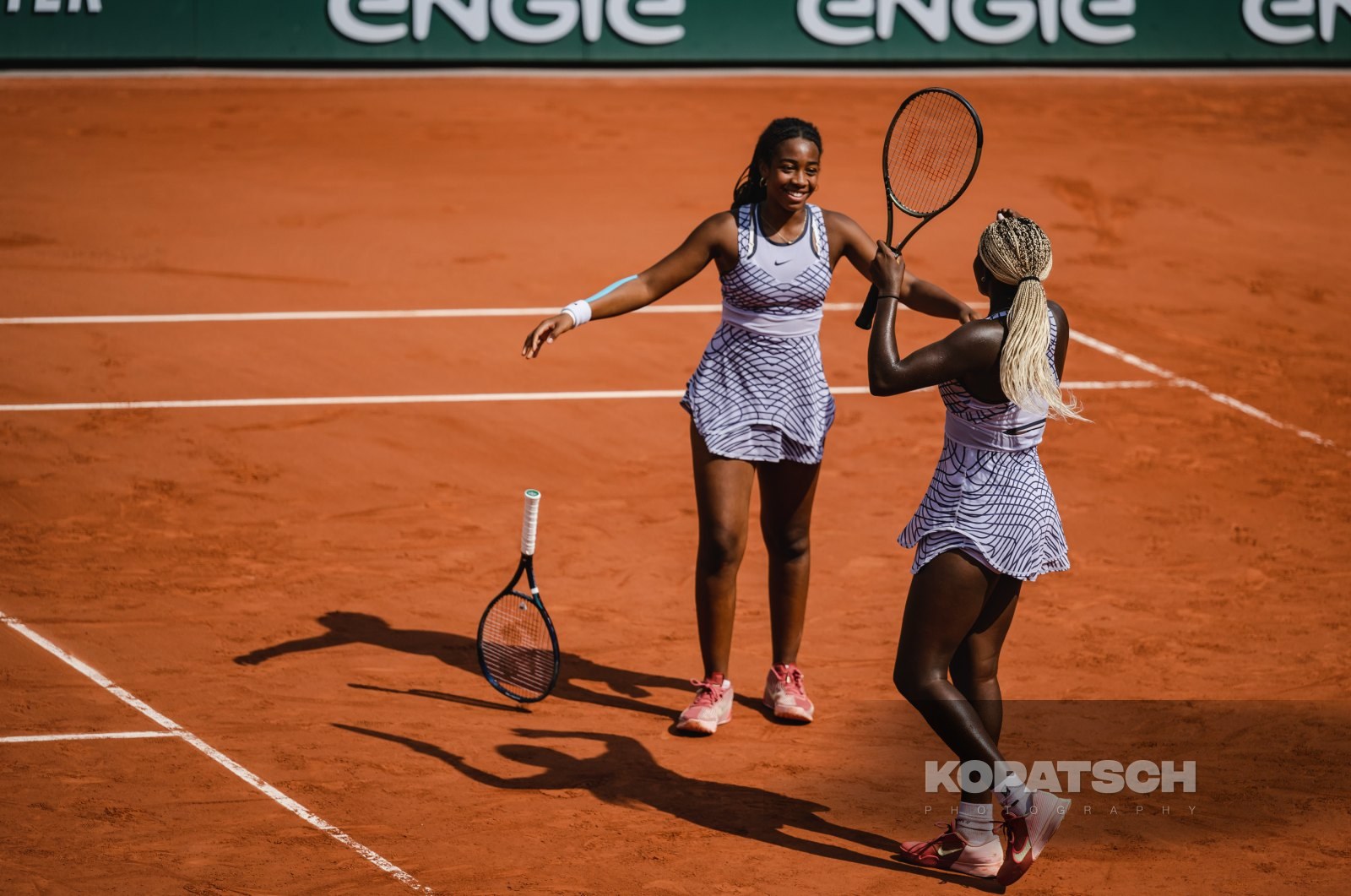 Girl’s Doubles Final Tyra Caterina Grant (USA) and Clervie Ngounoue (USA) — 2023 Roland Garros