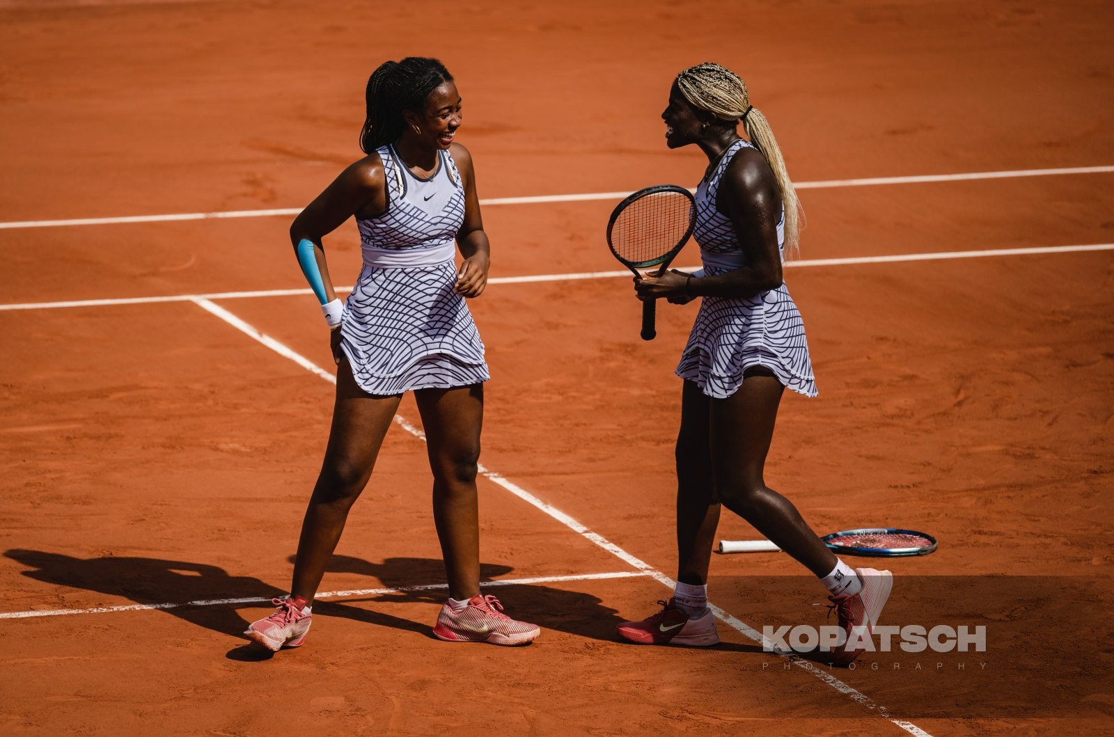 Girl’s Doubles Final Tyra Caterina Grant (USA) and Clervie Ngounoue (USA) — 2023 Roland Garros