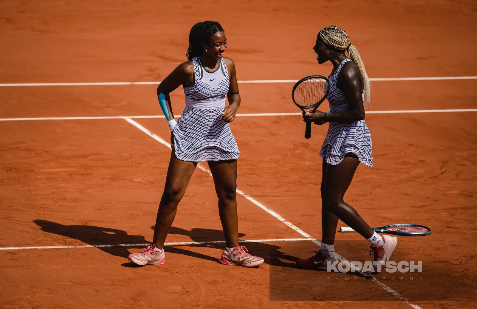 Girl’s Doubles Final Tyra Caterina Grant (USA) and Clervie Ngounoue (USA) — 2023 Roland Garros