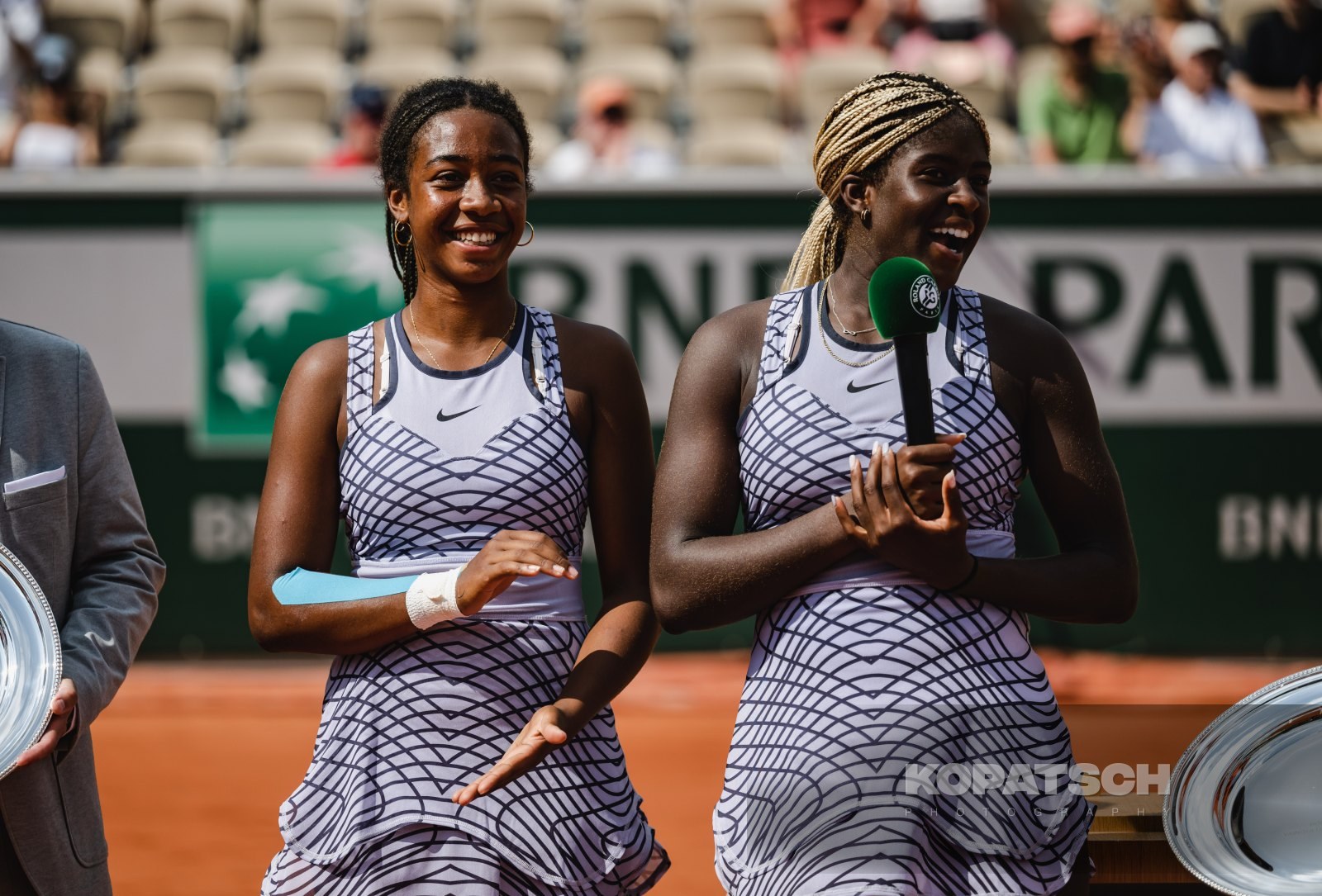 Girl’s Doubles Final Tyra Caterina Grant (USA) and Clervie Ngounoue (USA) — 2023 Roland Garros