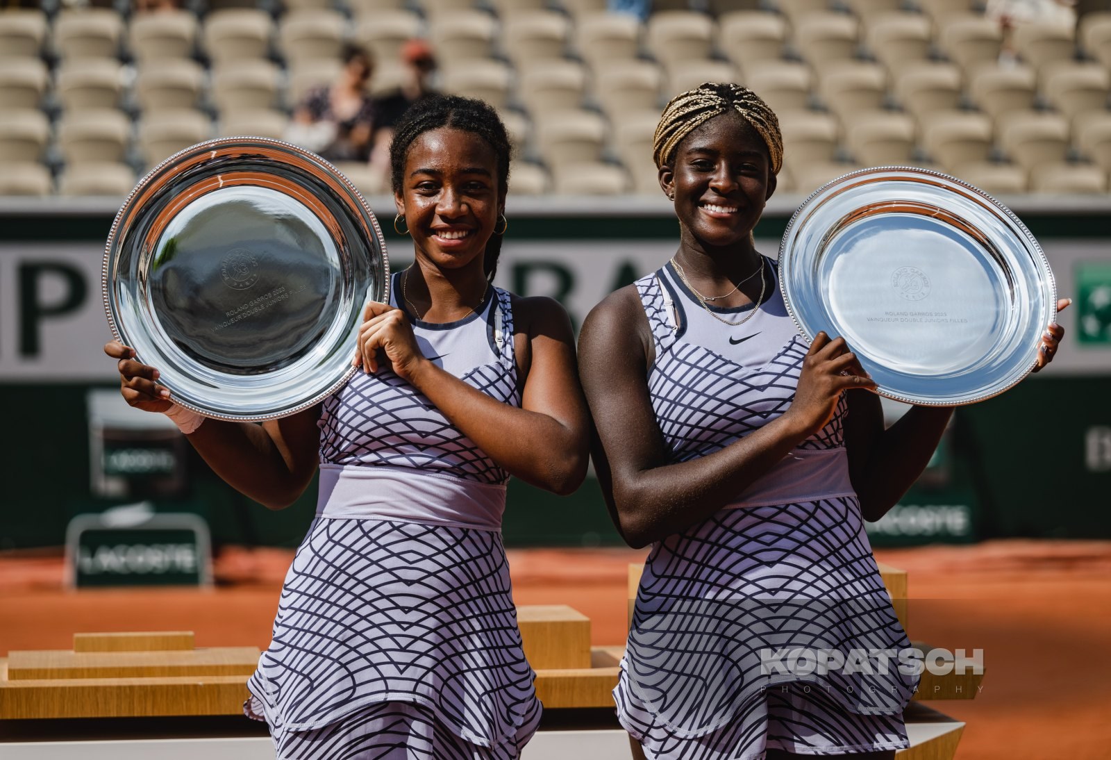 Girl’s Doubles Final Tyra Caterina Grant (USA) and Clervie Ngounoue (USA) — 2023 Roland Garros