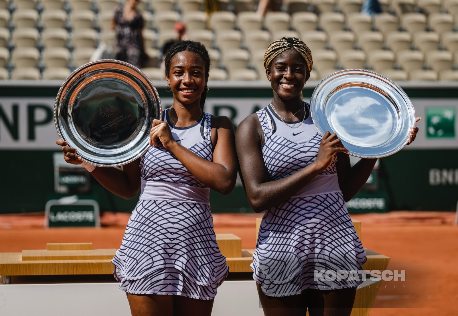 Girl’s Doubles Final Tyra Caterina Grant (USA) and Clervie Ngounoue (USA) — 2023 Roland Garros