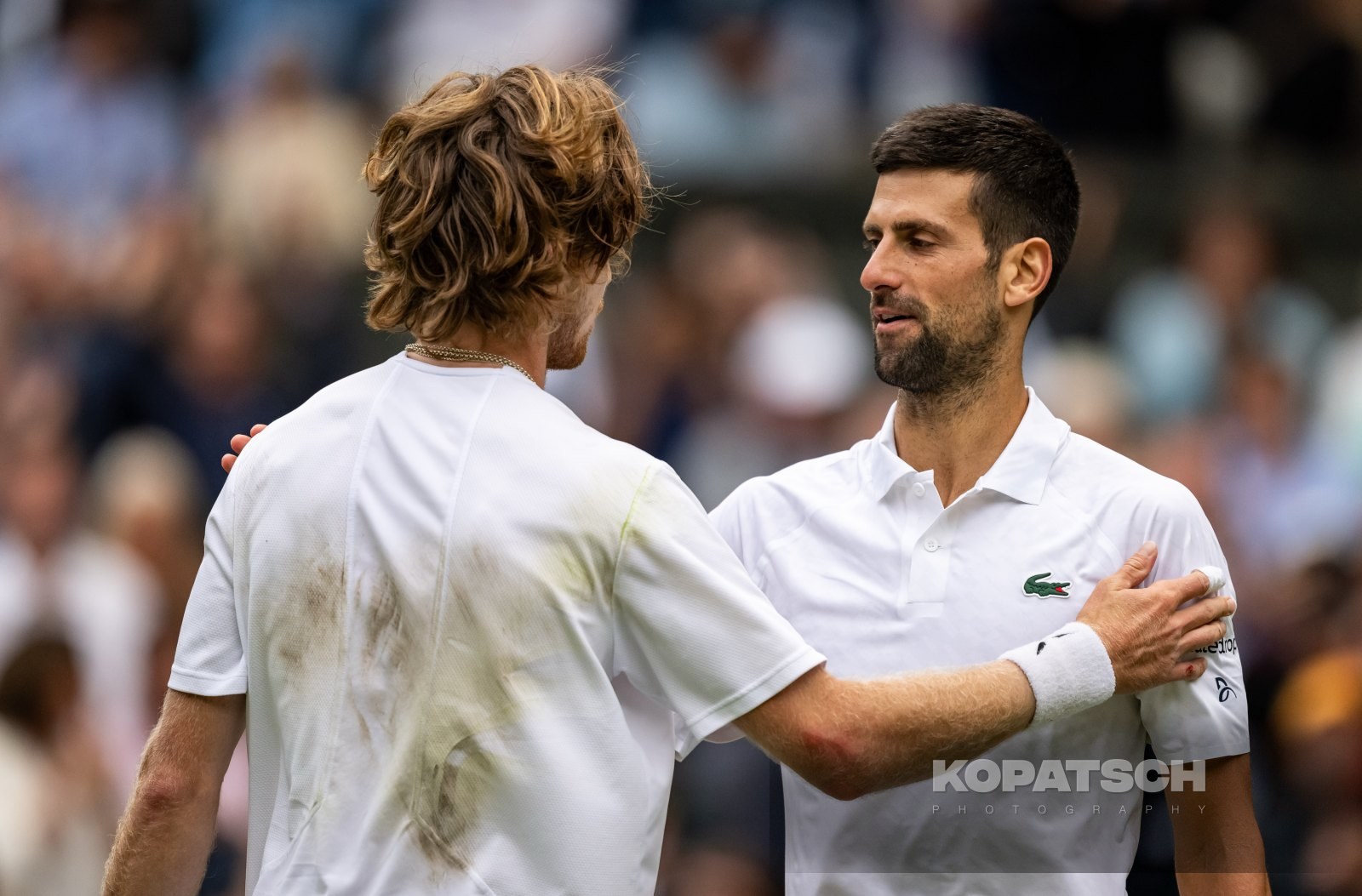 Andrey Rublev; Novak Djokovic — 2023 Wimbledon