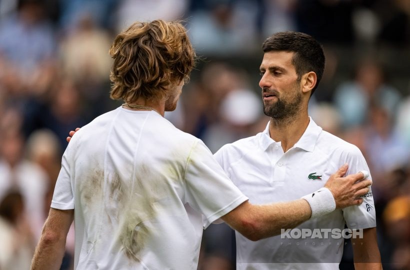 Andrey Rublev; Novak Djokovic — 2023 Wimbledon