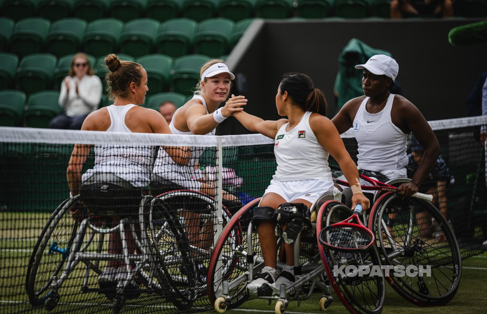 Doubles Diede de Groot (NED) and Jiske Griffoen (NED) Yui Kamiji (JPN) and Kgothatso Montjane (RSA) — 2023 Wimbledon