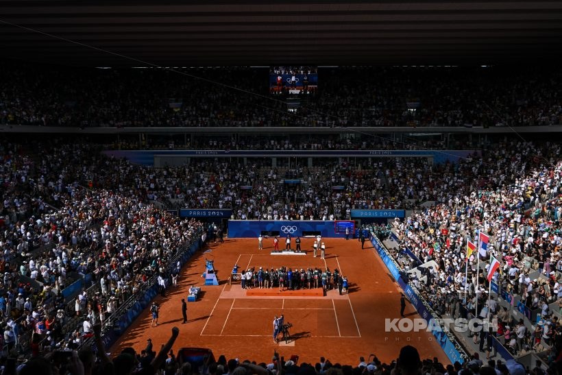 Novak Djokovic · Carlos Alcaraz · Lorenzo Musetti — 2024 Olympics Paris