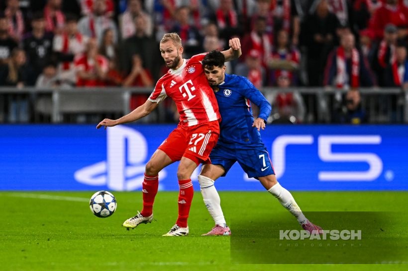 Konrad Laimer · Pedro Neto, 2025-09-17 FC Bayern Muenchen vs Chelsea FC