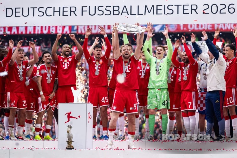 Harry Kane · Aleksandar Pavlovic · Jonas Urbig, 2026-05-16 FC Bayern Muenchen vs 1. FC Koeln