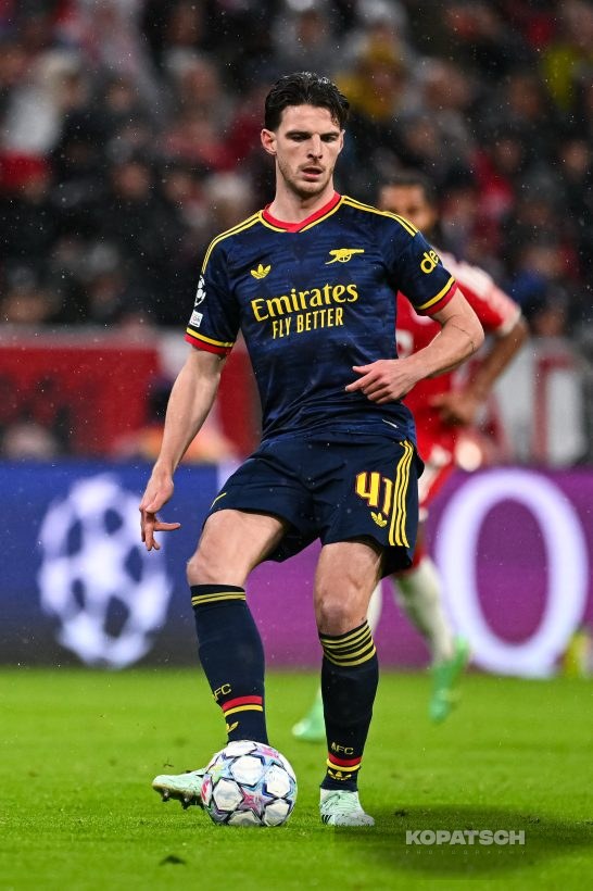Declan Rice of Arsenal FC, 2026-10-21 FC Bayern Muenchen vs Arsenal FC