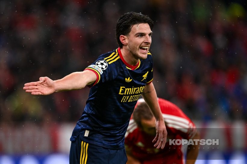 Declan Rice of Arsenal FC, 2026-10-21 FC Bayern Muenchen vs Arsenal FC