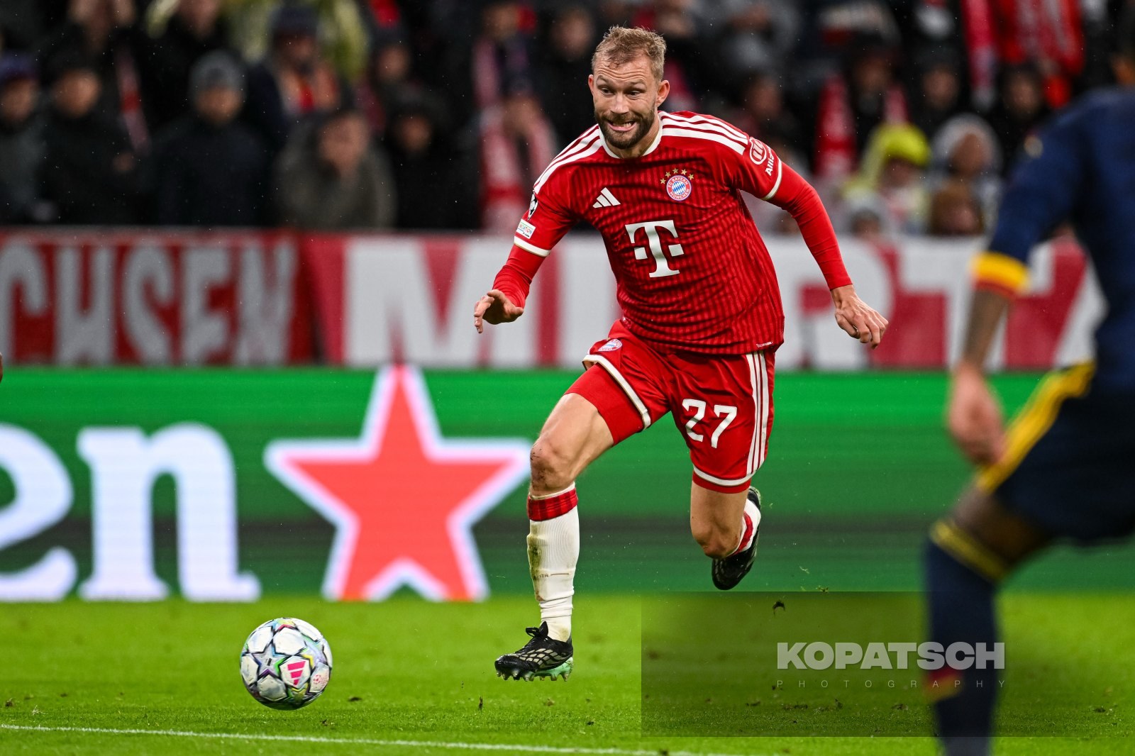 Konrad Laimer of FC Bayern Muenchen, 2026-10-21 FC Bayern Muenchen vs Arsenal FC