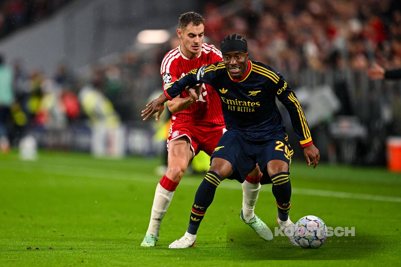 Noni Madueke of Arsenal FC, 2026-10-21 FC Bayern Muenchen vs Arsenal FC