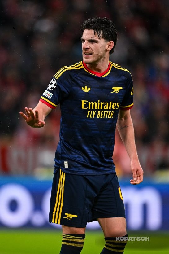 Declan Rice of Arsenal FC, 2026-10-21 FC Bayern Muenchen vs Arsenal FC