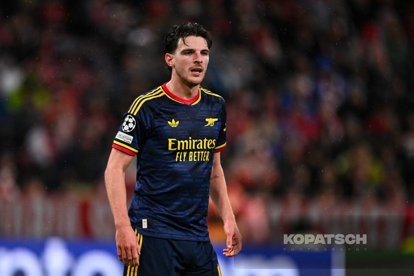 Declan Rice of Arsenal FC, 2026-10-21 FC Bayern Muenchen vs Arsenal FC