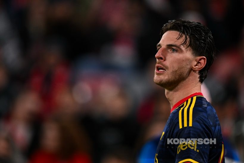 Declan Rice of Arsenal FC, 2026-10-21 FC Bayern Muenchen vs Arsenal FC