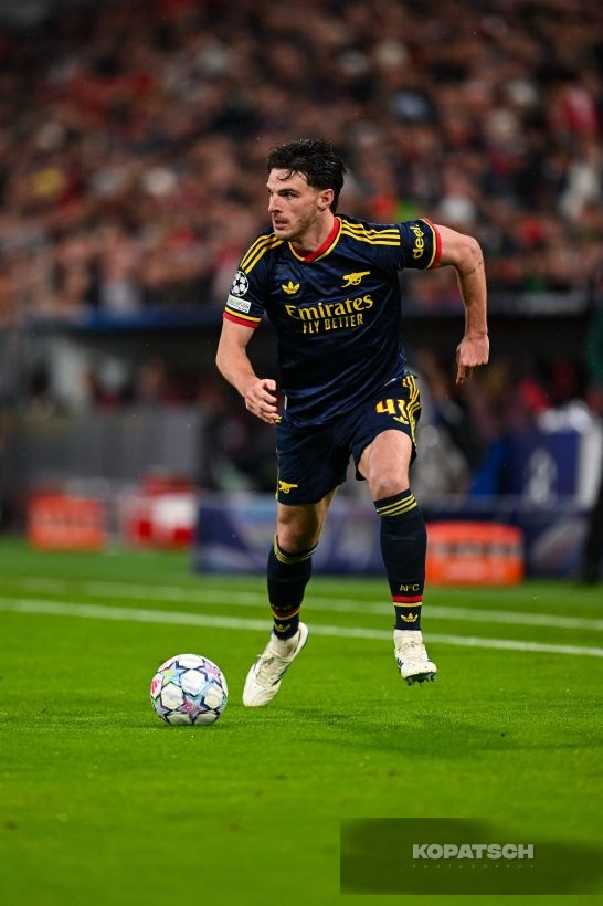 Declan Rice of Arsenal FC, 2026-10-21 FC Bayern Muenchen vs Arsenal FC