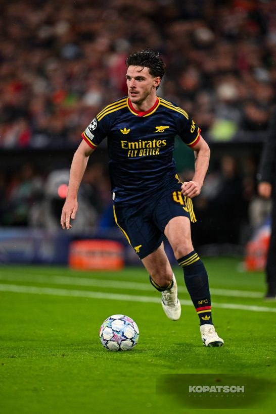 Declan Rice of Arsenal FC, 2026-10-21 FC Bayern Muenchen vs Arsenal FC