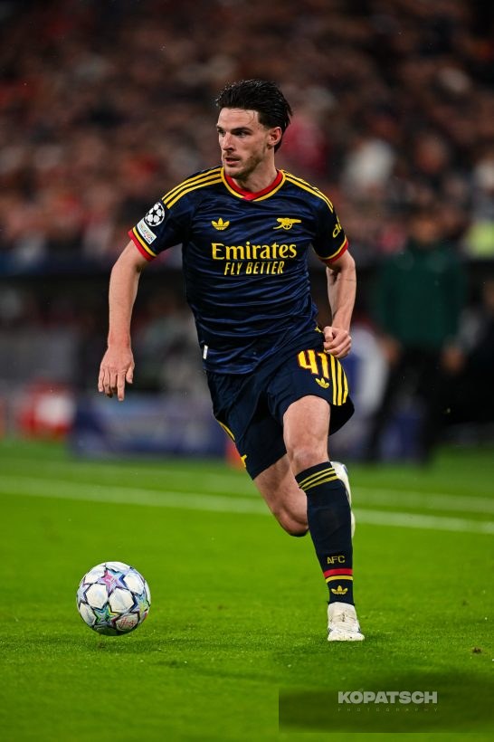 Declan Rice of Arsenal FC, 2026-10-21 FC Bayern Muenchen vs Arsenal FC