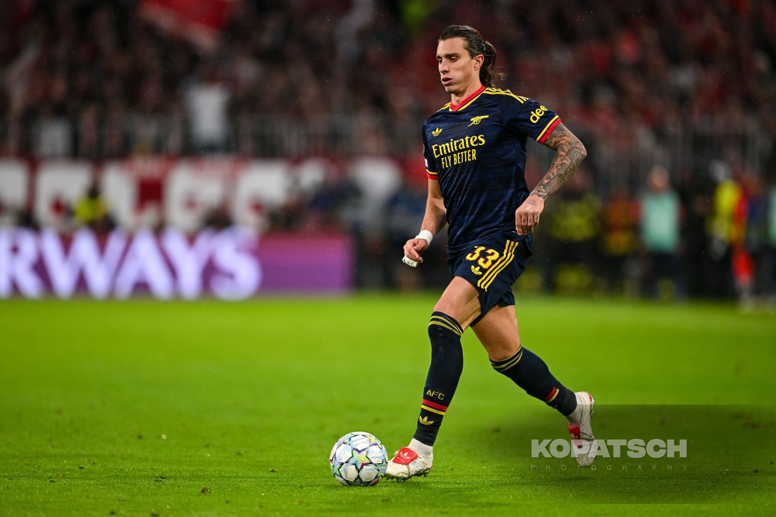 Riccardo Calafiori of Arsenal FC, 2026-10-21 FC Bayern Muenchen vs Arsenal FC