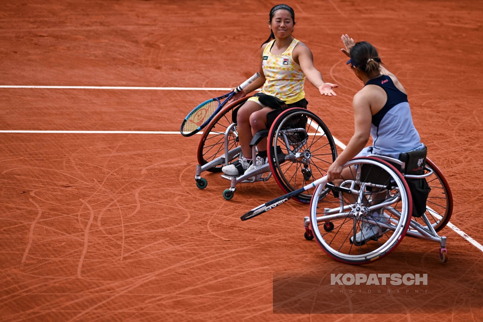 Yui Kamiji of Japan and Zhenzhen Zhu of China — 2026 Roland Garros