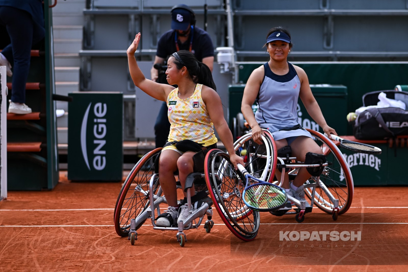 Yui Kamiji of Japan and Zhenzhen Zhu of China — 2026 Roland Garros