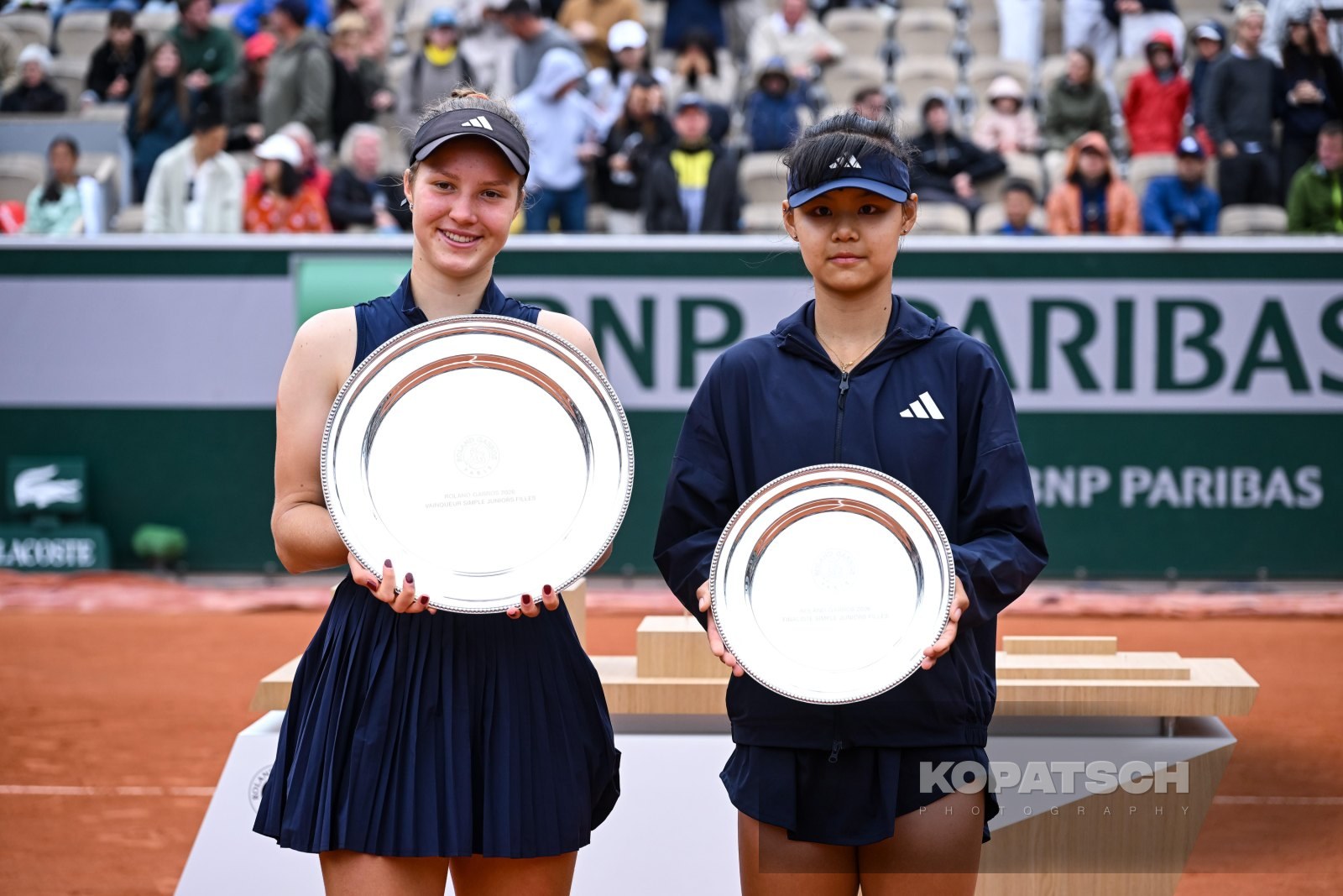 Alisa Oktiabreva of Russia and Xinran Sun of China — 2026 Roland Garros