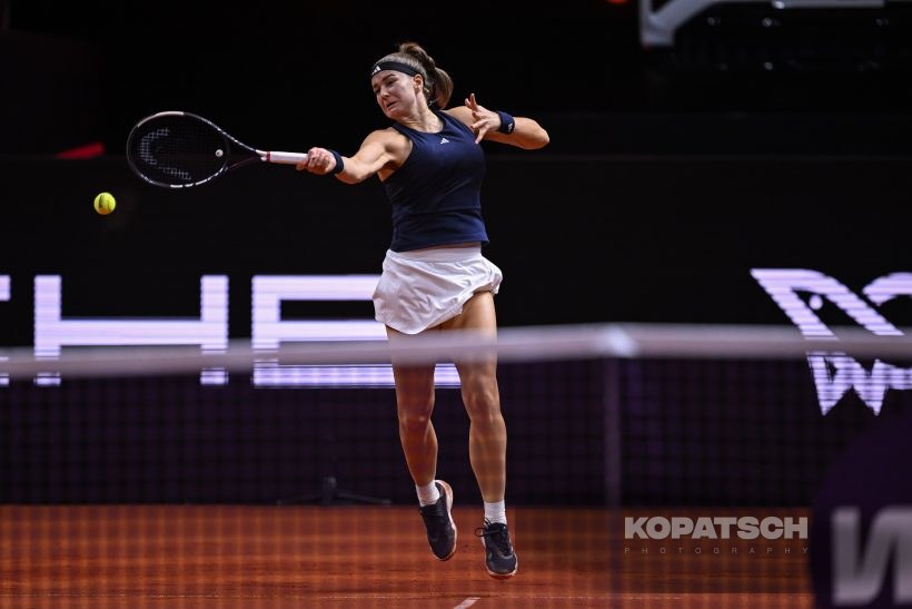 during the Women’s Singles quarterfinal — 2026 Stuttgart PTGP