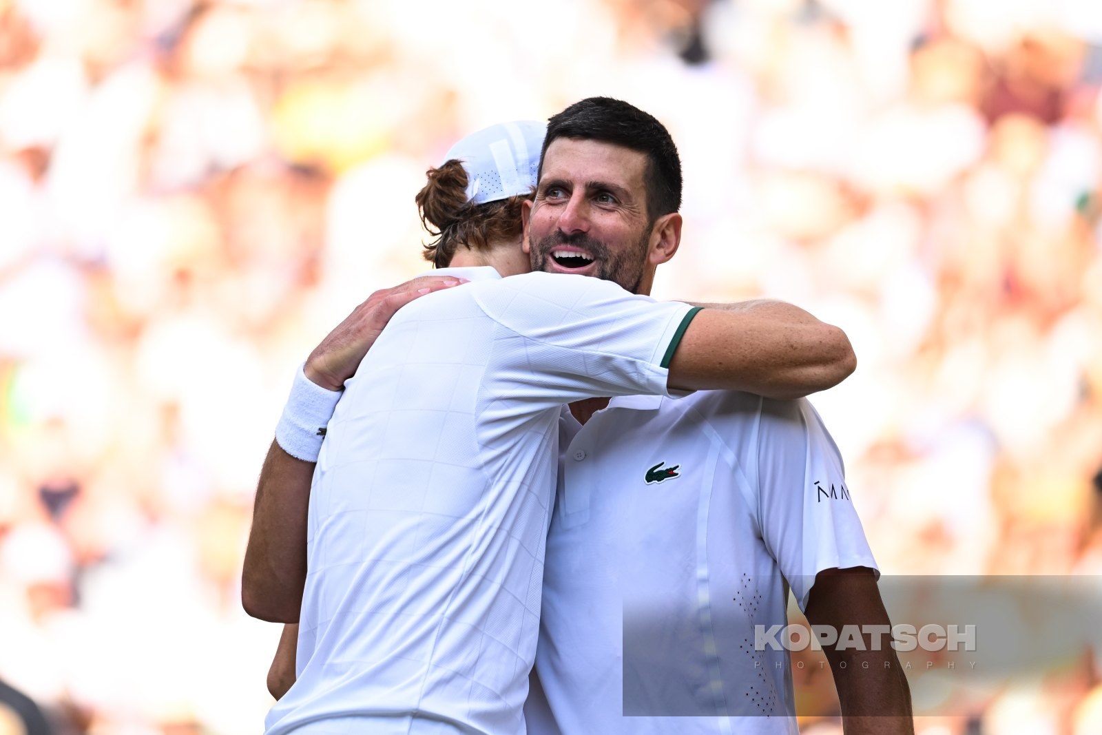 Jannik Sinner of Italy and Novak Djokovic of Serbia — 2026 Wimbledon