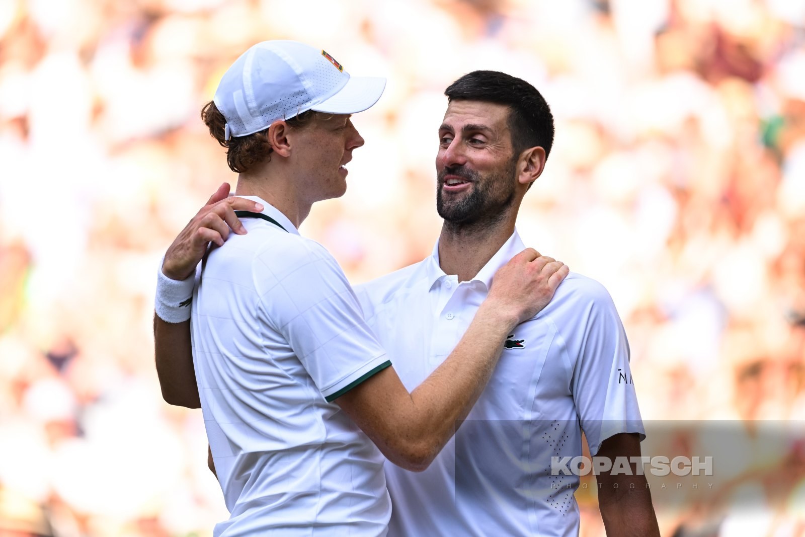 Jannik Sinner of Italy and Novak Djokovic of Serbia — 2026 Wimbledon
