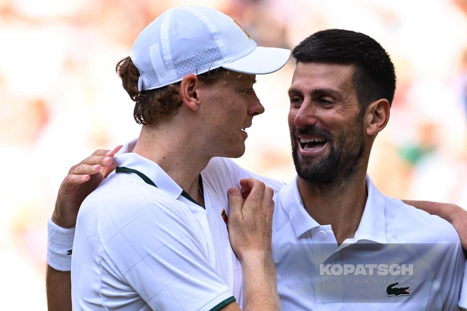 Jannik Sinner of Italy and Novak Djokovic of Serbia — 2026 Wimbledon