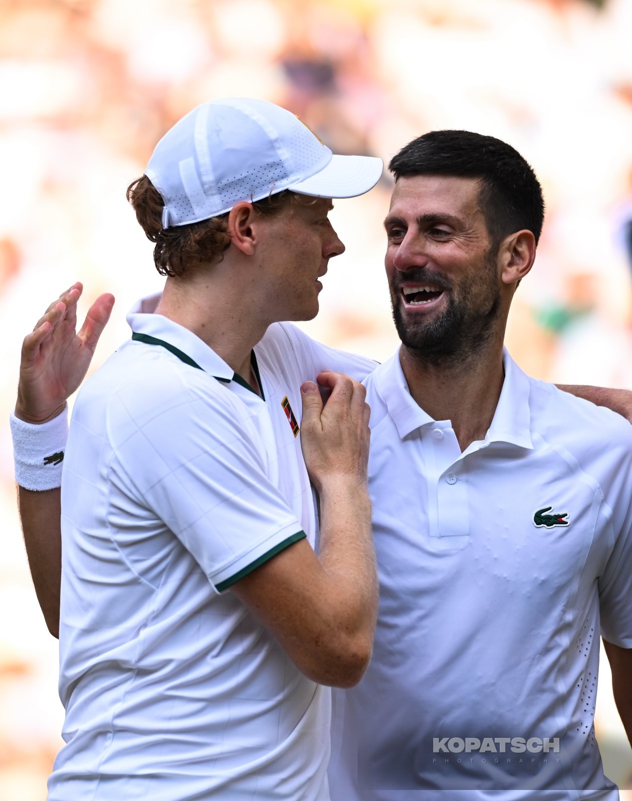 Jannik Sinner of Italy and Novak Djokovic of Serbia — 2026 Wimbledon