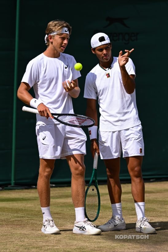 Ziga Sesko of Slovenia and Luis Guto Miguel of Brazil — 2026 Wimbledon