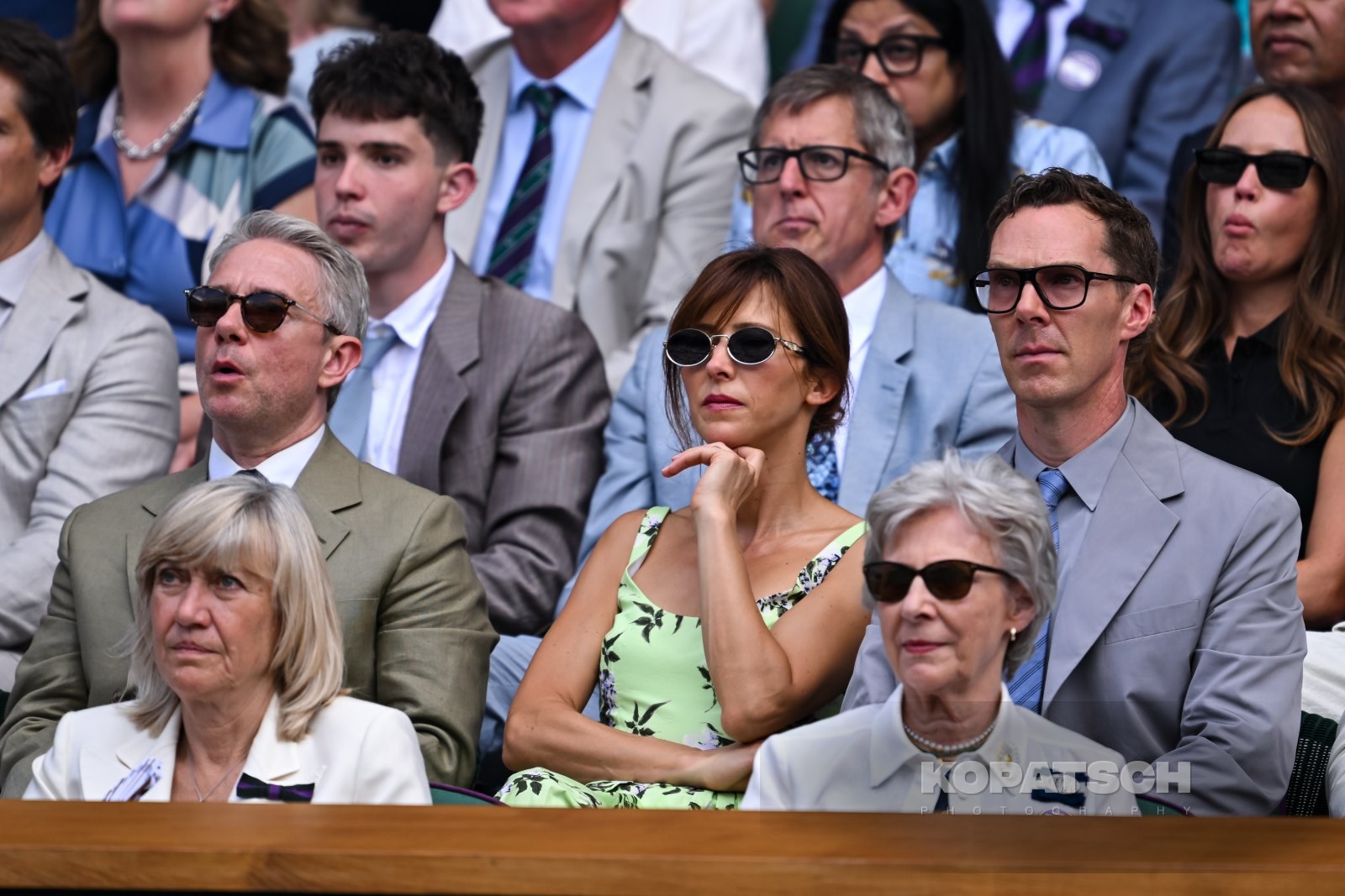 Martin Freeman, Benedict Cumberbatch and Sophie Hunter — 2026 Wimbledon