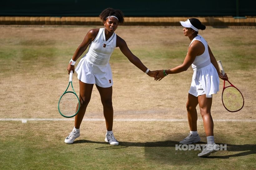 Victoria Luiza Barros of Brazil and Nauhany Vitoria Leme Da Silva of Brazil — 2026 Wimbledon