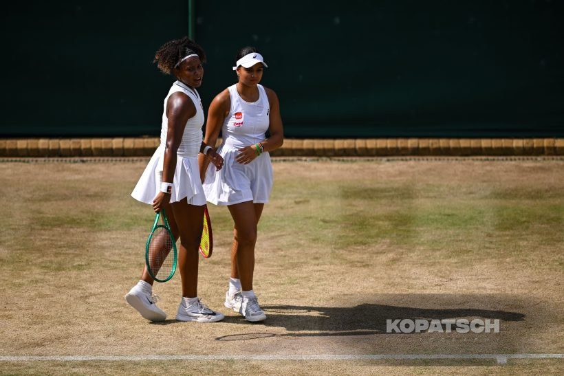 Victoria Luiza Barros of Brazil and Nauhany Vitoria Leme Da Silva of Brazil — 2026 Wimbledon