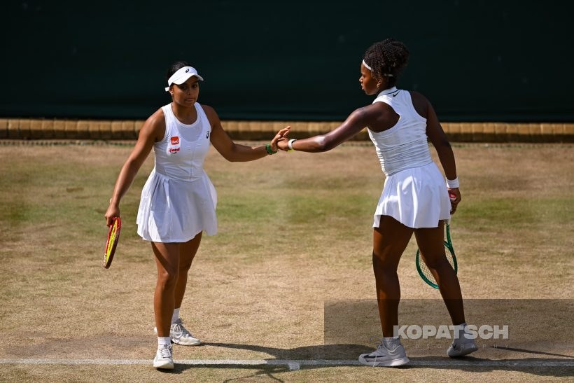 Victoria Luiza Barros of Brazil and Nauhany Vitoria Leme Da Silva of Brazil — 2026 Wimbledon