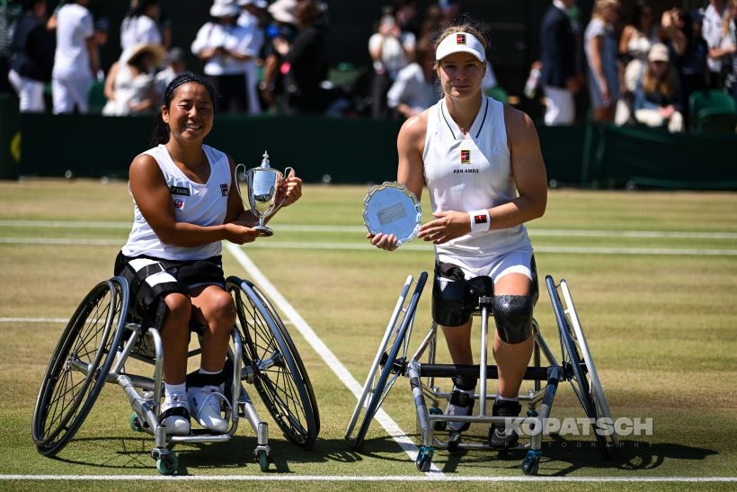 Yui Kamiji of Japan and Diede de Groot of the Netherlands — 2026 Wimbledon