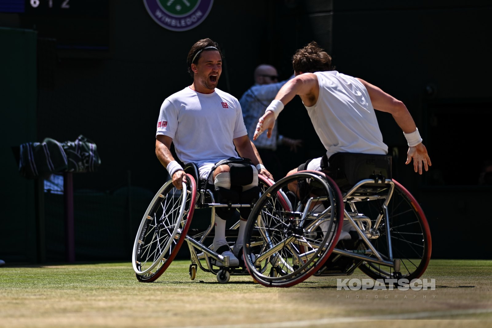 Alfie Hewett of Great Britain and Gordon Reid of Great Britain — 2026 Wimbledon