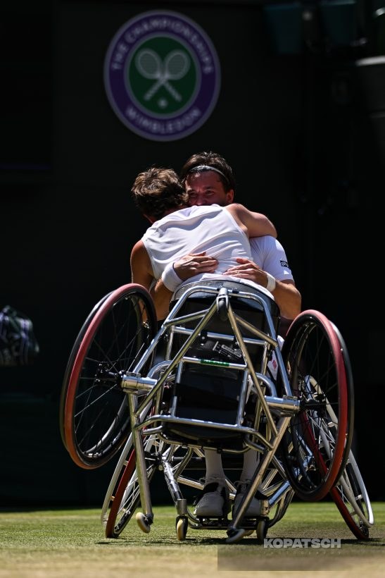 Alfie Hewett of Great Britain and Gordon Reid of Great Britain — 2026 Wimbledon