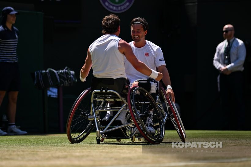 Alfie Hewett of Great Britain and Gordon Reid of Great Britain — 2026 Wimbledon