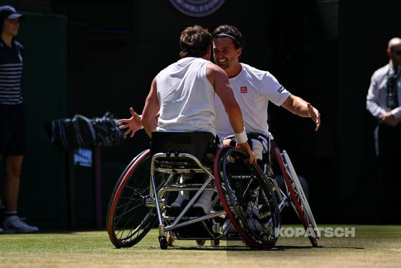 Alfie Hewett of Great Britain and Gordon Reid of Great Britain — 2026 Wimbledon