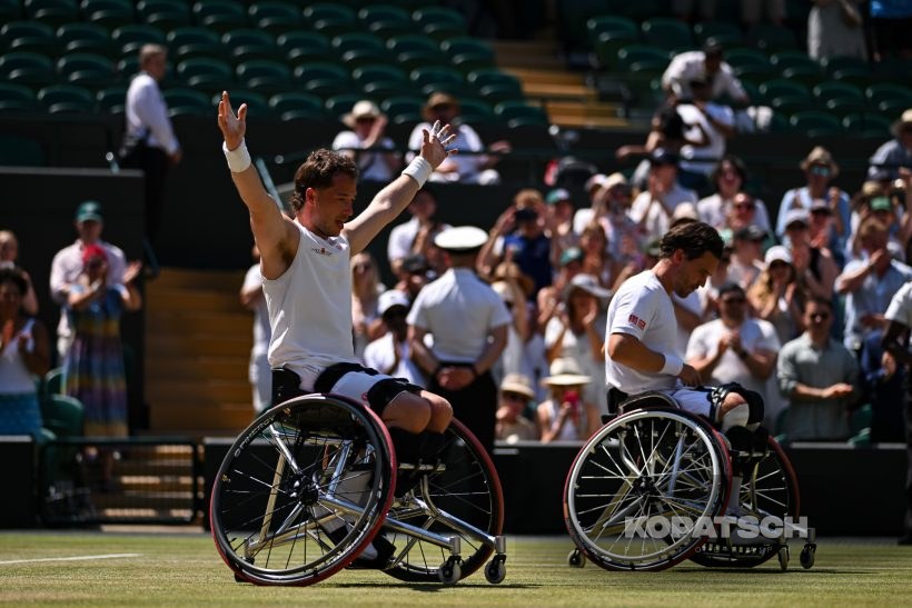 Alfie Hewett of Great Britain and Gordon Reid of Great Britain — 2026 Wimbledon