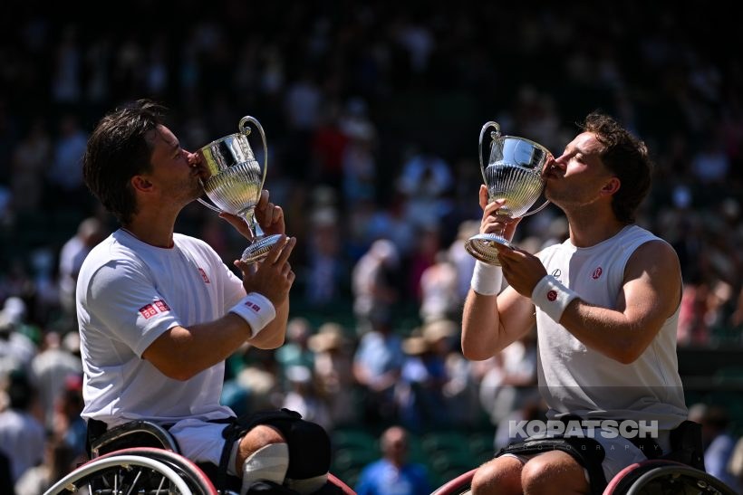 Gordon Reid of Great Britain and Alfie Hewett of Great Britain — 2026 Wimbledon