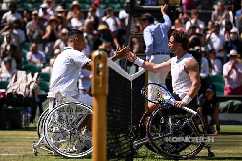 Tokito Oda of Japan and Alfie Hewett of Great Britain — 2026 Wimbledon
