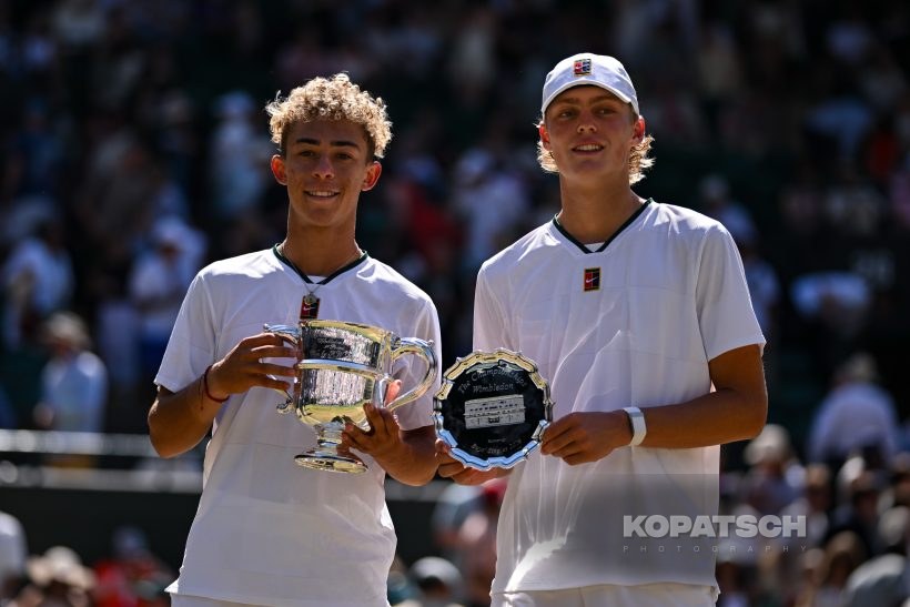Jordan Lee of the United States and Cruz Hewitt of Australia — 2026 Wimbledon