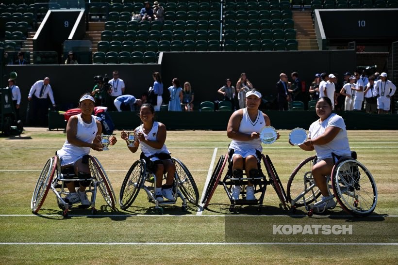 Yui Kamiji of Japan, Zhenzhen Zhu of China, Xiaohui Li of China and Zhang Qian Wei of China — 2026 Wimbledon